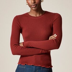 NWOT / Jcrew Ribbed featherweight cashmere long-sleeve sweater-tee